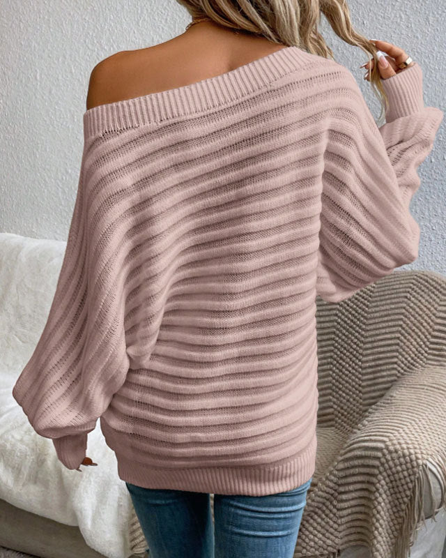 One Shoulder Knit Pullover