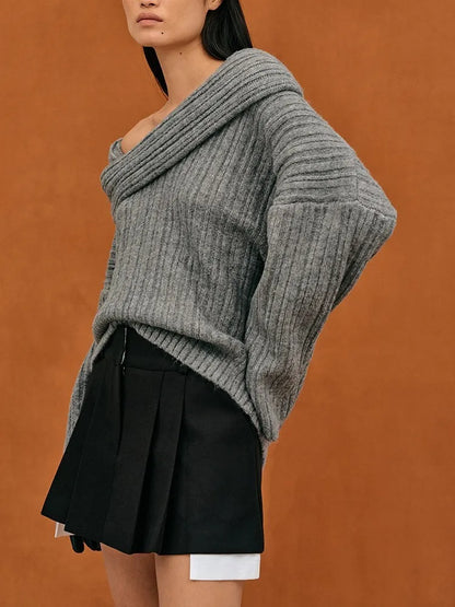 Asymmetric Rib Knit
