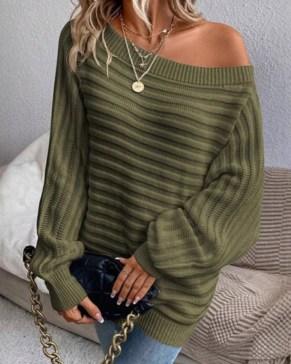One Shoulder Knit Pullover