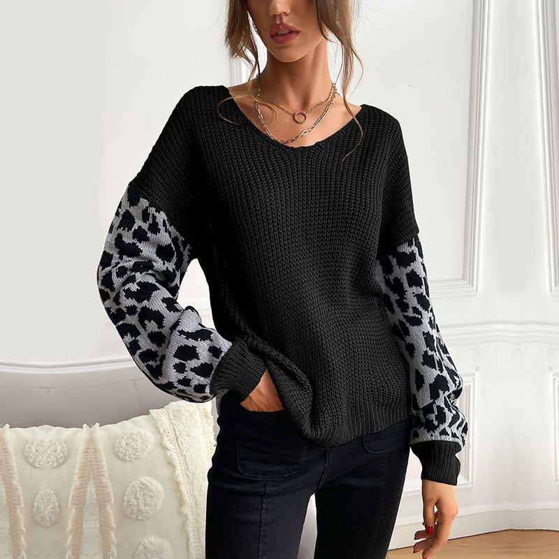 Leopard Sleeve Sweater