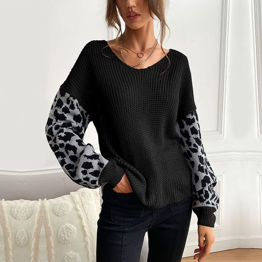 Leopard Sleeve Sweater