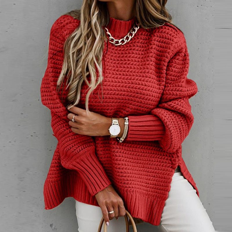 High Neck Knit Pullover