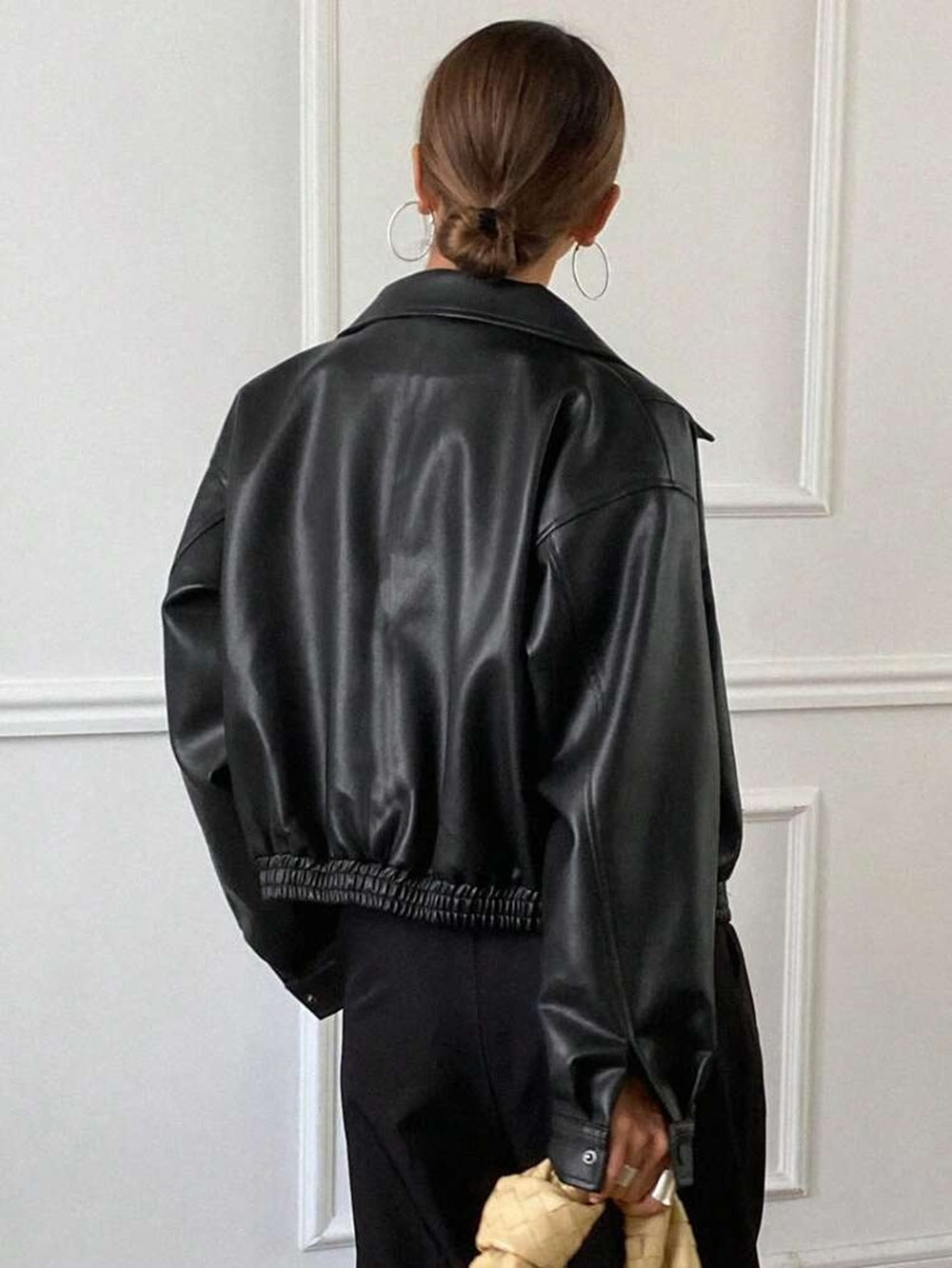 Minimalist Leather Zip Jacket