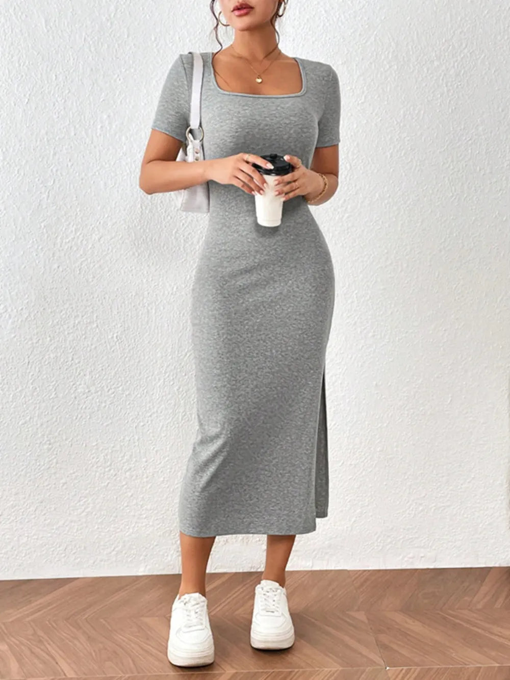 Essential Ribbed Square Neck