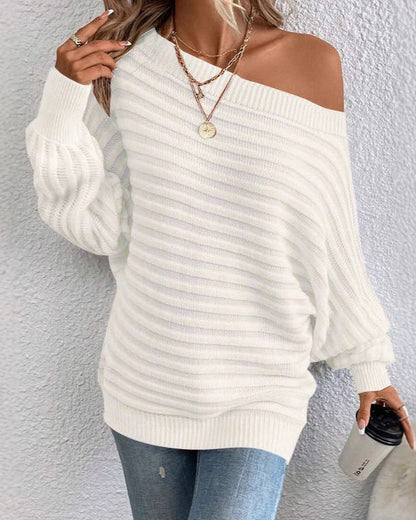 One Shoulder Knit Pullover