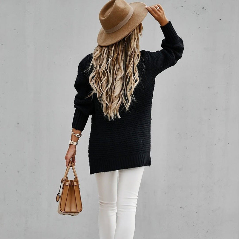 High Neck Knit Pullover