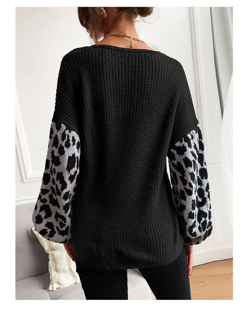 Leopard Sleeve Sweater