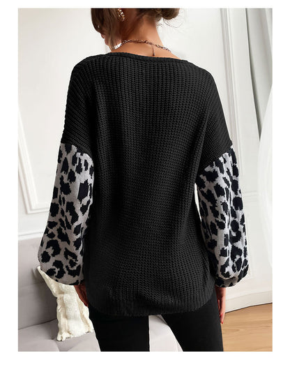 Leopard Sleeve Sweater