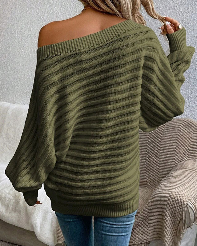 One Shoulder Knit Pullover